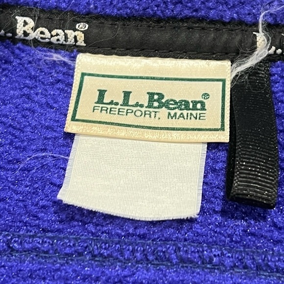 Vintage 1990s LL Bean Blue Men's Zip Up Fleece Vest Jacket - Picture 7 of 7